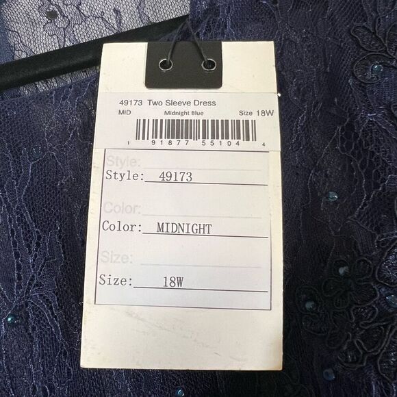 NWT Mac Duggal Midnight Sweatheart Lace Gown Size 18W - Picture 11 of 15